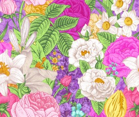 Elegant retro floral vector seamless pattern 04