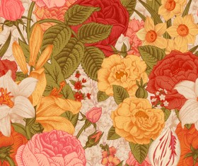 Elegant retro floral vector seamless pattern 05