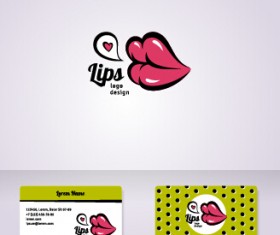 Elegant woman logo with cards vector graphics 01