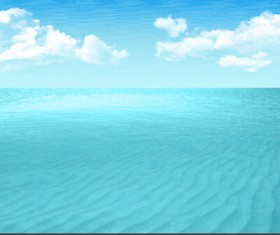 Endless sea and clouds vector background