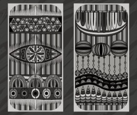 Ethnic patterns style invitation cards vector 01