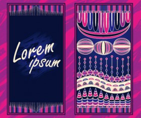Ethnic patterns style invitation cards vector 02