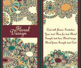 Ethnic patterns style invitation cards vector 03