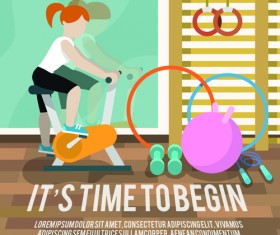 Fitness woman design vector template 03