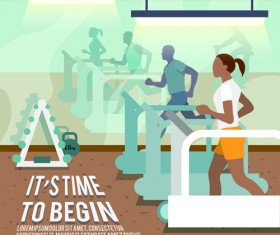 Fitness woman design vector template 05