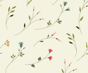 Flowers branches vector seamless pattern