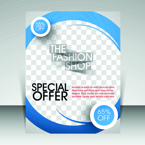 Flyer and cover brochure with magazine vector illustration 01