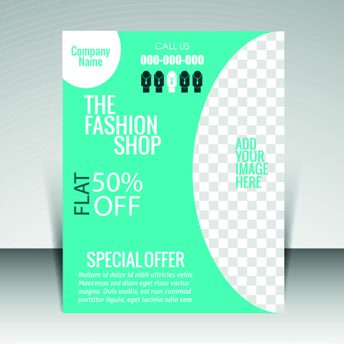 Flyer and cover brochure with magazine vector illustration 02