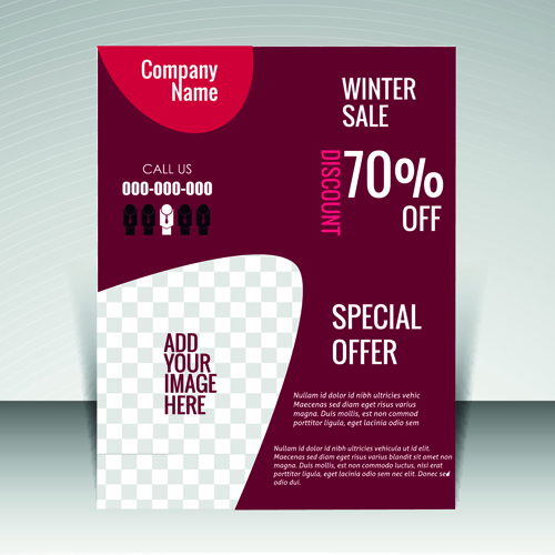 Flyer and cover brochure with magazine vector illustration 05