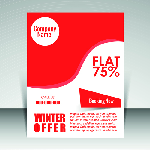 Flyer and cover brochure with magazine vector illustration 09