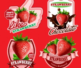 Fresh fruits labels shiny vector 02