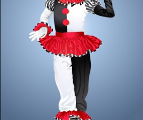 Funny clown show vector 01