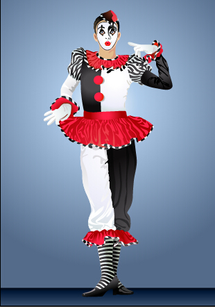 Funny clown show vector 01