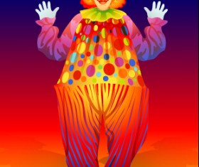 Funny clown show vector 03