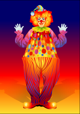 Funny clown show vector 03