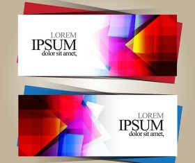 Geometric shapes colored business cards vector