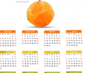 Geometric shapes fruits with 2015 calendar vector 02