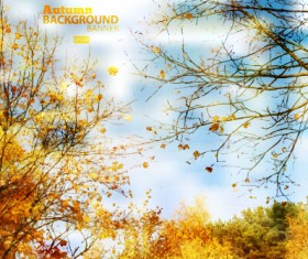 Golden autumn scenery vector background art 04