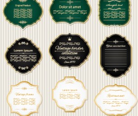Golden frame retro labels vector