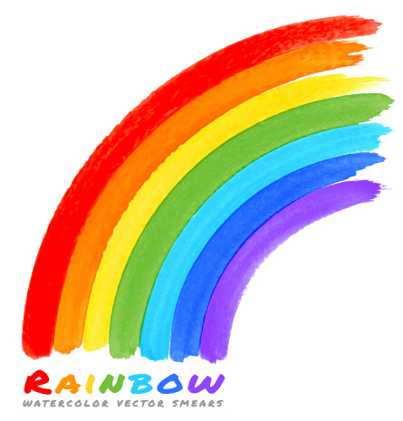 Graffiti watercolor rainbow vector background 01