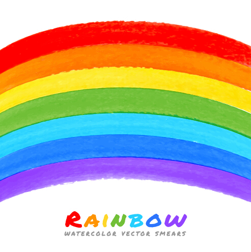 Graffiti watercolor rainbow vector background 03
