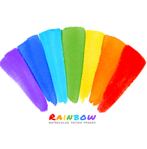 Graffiti watercolor rainbow vector background 04