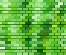 Green brick wall texture background vector