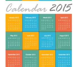 Grid calendar 2015 vector design 04