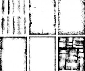 Grunge black frame vector material set 01