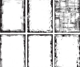 Grunge black frame vector material set 02