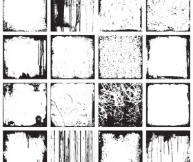 Grunge black frame vector material set 03