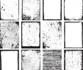 Grunge black frame vector material set 04
