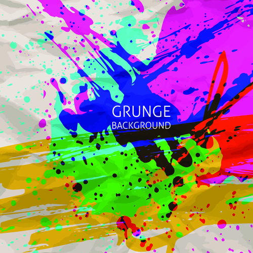 Grunge watercolor background vector design 01