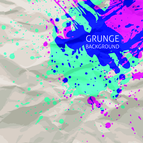 Grunge watercolor background vector design 04