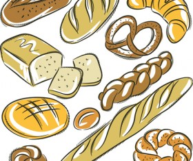 Hand drawing bread vector material
