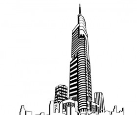 Hand drawing skyscrapers design vector