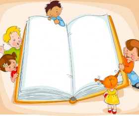 Hand drawn school kids vector background material 01