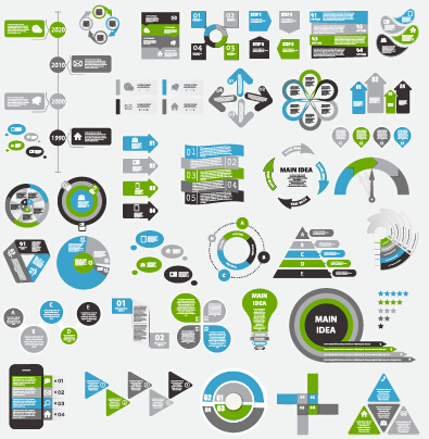 Infographic elements material vector set 04