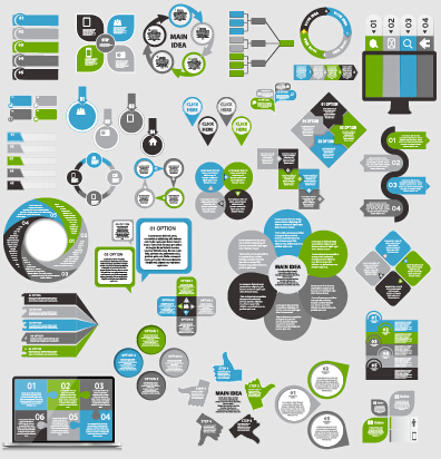 Infographic elements material vector set 05