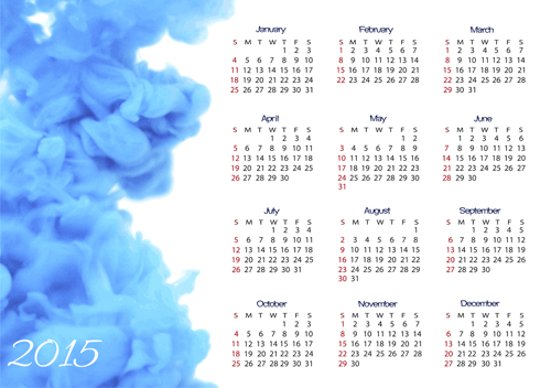 Ink cloud 2015 calendar vector design