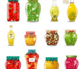 Jam and jar vector set 02