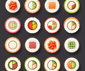 Japan sushi design vector icons