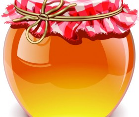 Jar with honey vector graphics 01