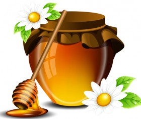 Jar with honey vector graphics 03