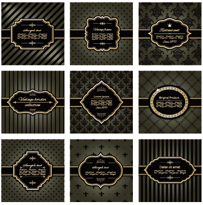 Luxury frames with retro background art vector