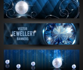 Luxury jewelry banner vector material