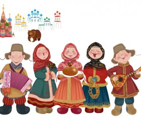 Minorities cartoon figures vector