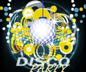 Music disco party flyer design vector material 03