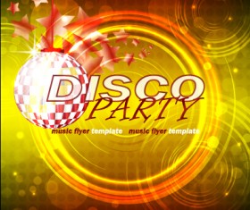 Music disco party flyer design vector material 04