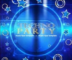 Music disco party flyer design vector material 05